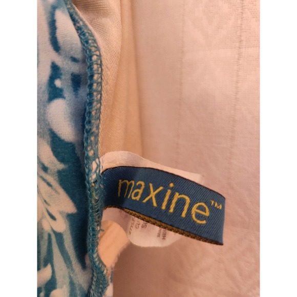 Maxine 1 Pc.Turquoise Bathing Suit Swim Dress 14 HAWAII FLORAL Beach Cruise NWOT - Picture 7 of 9